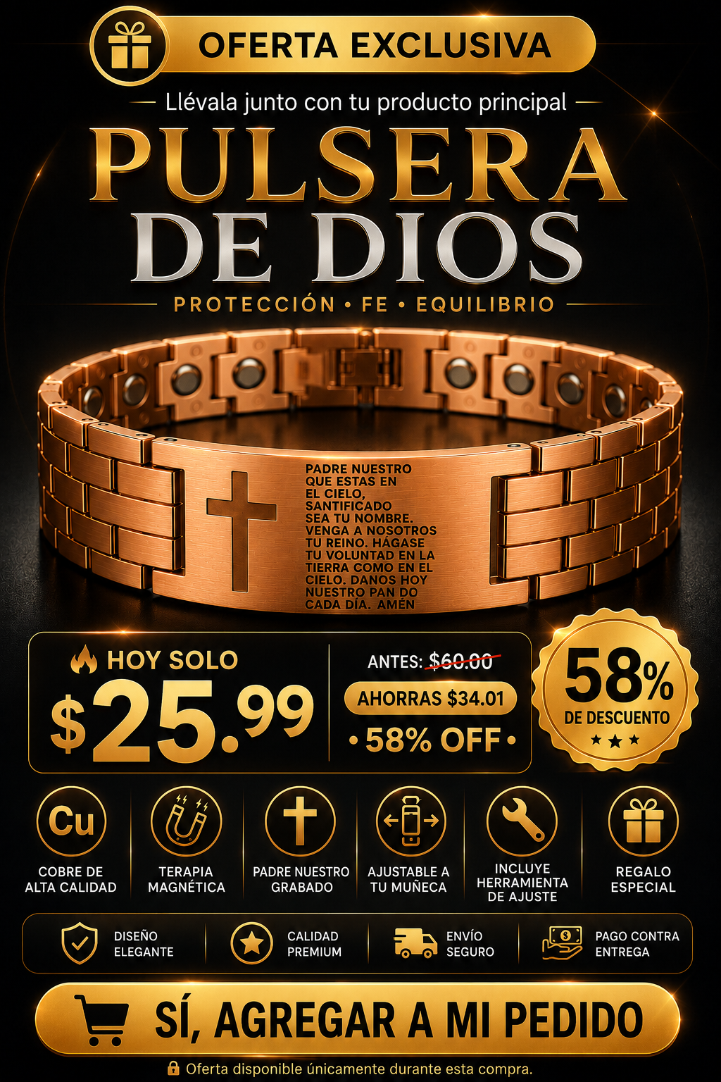 pulsera de Dios upsell
